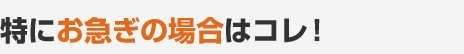 特にお急ぎの場合はコレ！